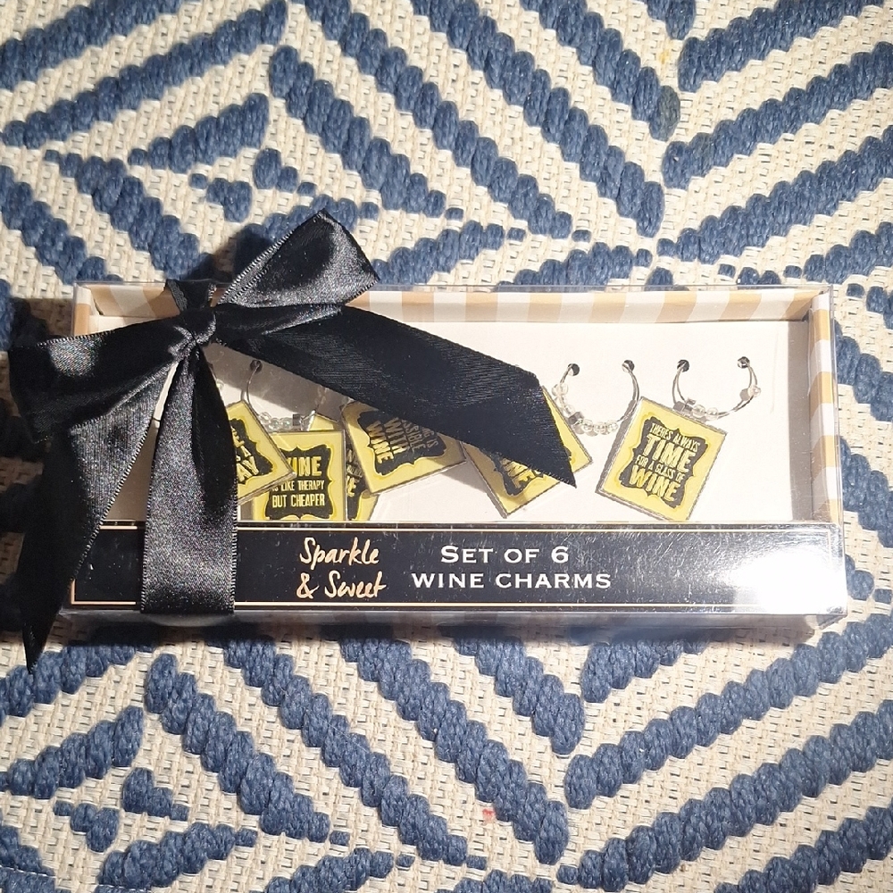 Yellow Wine Charms Set of 6